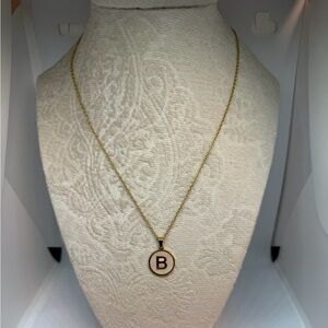 New Gold Tone Initial “B” Pendant Necklace | Minimalist Monogram Jewelry